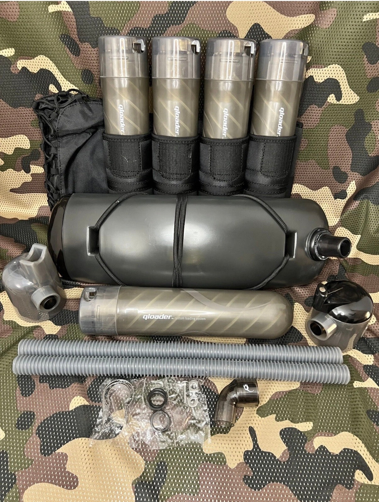 Qloader 5 Pod Paintball Hopper Kit and Accessories
